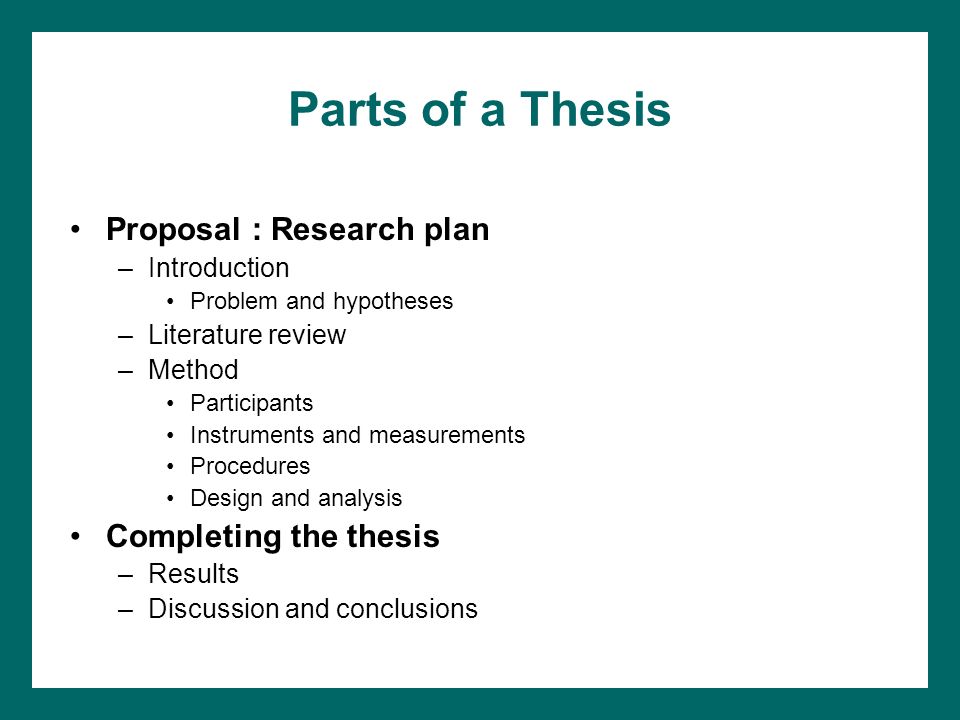 Parts of thesis statement